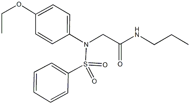 2-[4-ethoxy(phenylsulfonyl)anilino]-N-propylacetamide Struktur