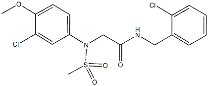 N-(2-chlorobenzyl)-2-[3-chloro-4-methoxy(methylsulfonyl)anilino]acetamide 结构式