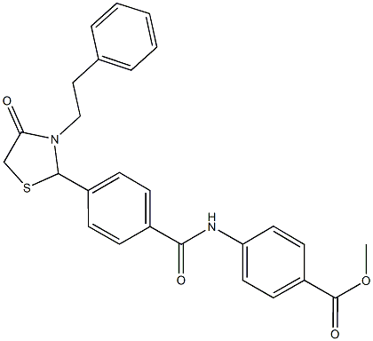 667877-53-4 methyl 4-({4-[4-oxo-3-(2-phenylethyl)-1,3-thiazolidin-2-yl]benzoyl}amino)benzoate