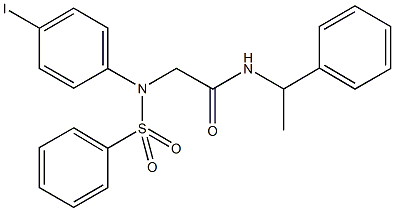 2-[4-iodo(phenylsulfonyl)anilino]-N-(1-phenylethyl)acetamide 化学構造式