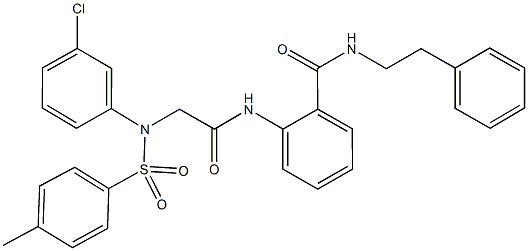 667877-66-9 2-[({3-chloro[(4-methylphenyl)sulfonyl]anilino}acetyl)amino]-N-(2-phenylethyl)benzamide