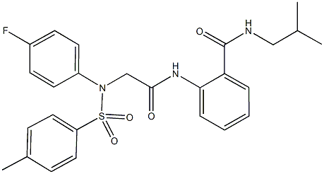 2-[({4-fluoro[(4-methylphenyl)sulfonyl]anilino}acetyl)amino]-N-isobutylbenzamide 化学構造式