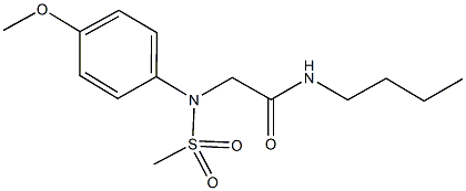 N-butyl-2-[4-methoxy(methylsulfonyl)anilino]acetamide 化学構造式