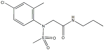 2-[4-chloro-2-methyl(methylsulfonyl)anilino]-N-propylacetamide,667877-74-9,结构式