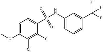 2,3-dichloro-4-methoxy-N-[3-(trifluoromethyl)phenyl]benzenesulfonamide 化学構造式