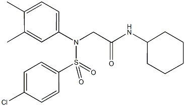 2-{[(4-chlorophenyl)sulfonyl]-3,4-dimethylanilino}-N-cyclohexylacetamide 结构式