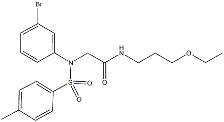 2-{3-bromo[(4-methylphenyl)sulfonyl]anilino}-N-(3-ethoxypropyl)acetamide Structure