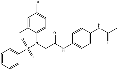 N-[4-(acetylamino)phenyl]-2-[4-chloro-2-methyl(phenylsulfonyl)anilino]acetamide Struktur