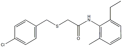 2-[(4-chlorobenzyl)sulfanyl]-N-(2-ethyl-6-methylphenyl)acetamide 结构式
