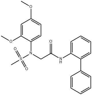 N-[1,1'-biphenyl]-2-yl-2-[2,4-dimethoxy(methylsulfonyl)anilino]acetamide Structure