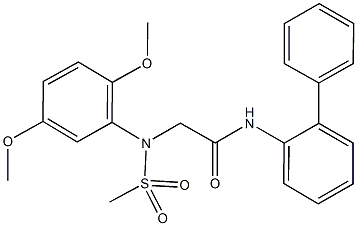 N-[1,1'-biphenyl]-2-yl-2-[2,5-dimethoxy(methylsulfonyl)anilino]acetamide 结构式