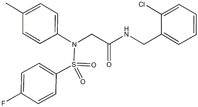 N-(2-chlorobenzyl)-2-{[(4-fluorophenyl)sulfonyl]-4-methylanilino}acetamide Structure