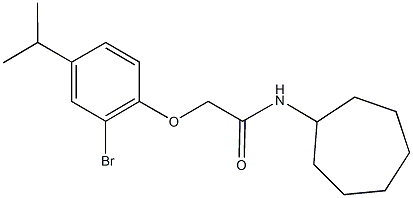 2-(2-bromo-4-isopropylphenoxy)-N-cycloheptylacetamide Struktur