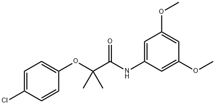 2-(4-chlorophenoxy)-N-(3,5-dimethoxyphenyl)-2-methylpropanamide 化学構造式