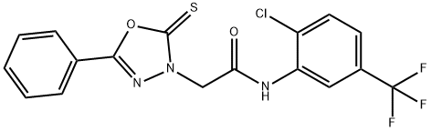 N-[2-chloro-5-(trifluoromethyl)phenyl]-2-(5-phenyl-2-thioxo-1,3,4-oxadiazol-3(2H)-yl)acetamide Structure