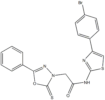 N-[4-(4-bromophenyl)-1,3-thiazol-2-yl]-2-(5-phenyl-2-thioxo-1,3,4-oxadiazol-3(2H)-yl)acetamide Structure