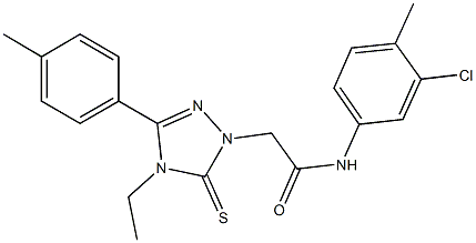 N-(3-chloro-4-methylphenyl)-2-[4-ethyl-3-(4-methylphenyl)-5-thioxo-4,5-dihydro-1H-1,2,4-triazol-1-yl]acetamide Structure