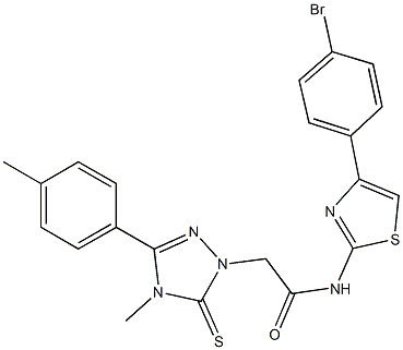 N-[4-(4-bromophenyl)-1,3-thiazol-2-yl]-2-[4-methyl-3-(4-methylphenyl)-5-thioxo-4,5-dihydro-1H-1,2,4-triazol-1-yl]acetamide|