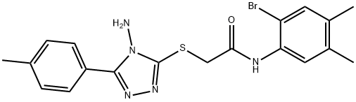 2-{[4-amino-5-(4-methylphenyl)-4H-1,2,4-triazol-3-yl]sulfanyl}-N-(2-bromo-4,5-dimethylphenyl)acetamide,667879-52-9,结构式