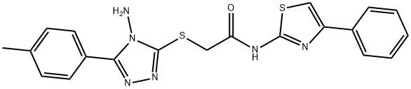 2-{[4-amino-5-(4-methylphenyl)-4H-1,2,4-triazol-3-yl]sulfanyl}-N-(4-phenyl-1,3-thiazol-2-yl)acetamide Structure