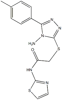 2-{[4-amino-5-(4-methylphenyl)-4H-1,2,4-triazol-3-yl]sulfanyl}-N-(1,3-thiazol-2-yl)acetamide 结构式