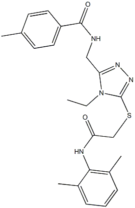 N-[(5-{[2-(2,6-dimethylanilino)-2-oxoethyl]sulfanyl}-4-ethyl-4H-1,2,4-triazol-3-yl)methyl]-4-methylbenzamide Structure