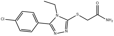2-{[5-(4-chlorophenyl)-4-ethyl-4H-1,2,4-triazol-3-yl]sulfanyl}acetamide 化学構造式