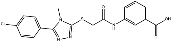 3-[({[5-(4-chlorophenyl)-4-methyl-4H-1,2,4-triazol-3-yl]sulfanyl}acetyl)amino]benzoic acid|