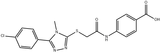 4-[({[5-(4-chlorophenyl)-4-methyl-4H-1,2,4-triazol-3-yl]sulfanyl}acetyl)amino]benzoic acid,667879-67-6,结构式