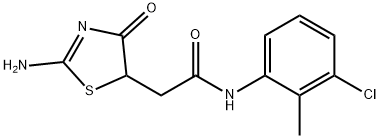 N-(3-chloro-2-methylphenyl)-2-(2-imino-4-oxo-1,3-thiazolidin-5-yl)acetamide Struktur