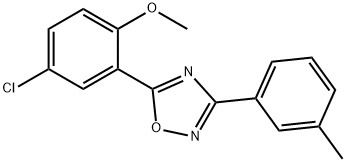 5-(5-chloro-2-methoxyphenyl)-3-(3-methylphenyl)-1,2,4-oxadiazole,667879-84-7,结构式