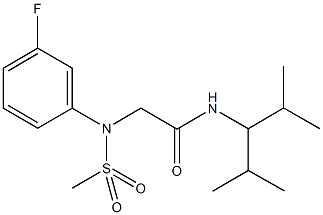 2-[3-fluoro(methylsulfonyl)anilino]-N-(1-isopropyl-2-methylpropyl)acetamide 结构式