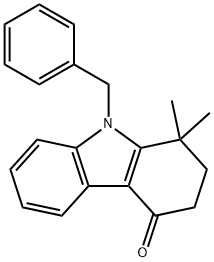 9-benzyl-1,1-dimethyl-1,2,3,9-tetrahydro-4H-carbazol-4-one Struktur