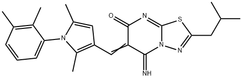 6-{[1-(2,3-dimethylphenyl)-2,5-dimethyl-1H-pyrrol-3-yl]methylene}-5-imino-2-isobutyl-5,6-dihydro-7H-[1,3,4]thiadiazolo[3,2-a]pyrimidin-7-one Structure