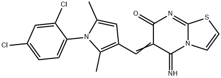 6-{[1-(2,4-dichlorophenyl)-2,5-dimethyl-1H-pyrrol-3-yl]methylene}-5-imino-5,6-dihydro-7H-[1,3]thiazolo[3,2-a]pyrimidin-7-one Structure