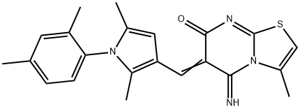 6-{[1-(2,4-dimethylphenyl)-2,5-dimethyl-1H-pyrrol-3-yl]methylene}-5-imino-3-methyl-5,6-dihydro-7H-[1,3]thiazolo[3,2-a]pyrimidin-7-one Structure