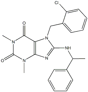 7-(2-chlorobenzyl)-1,3-dimethyl-8-[(1-phenylethyl)amino]-3,7-dihydro-1H-purine-2,6-dione Structure