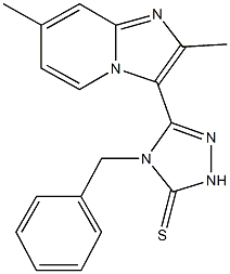 4-benzyl-5-(2,7-dimethylimidazo[1,2-a]pyridin-3-yl)-2,4-dihydro-3H-1,2,4-triazole-3-thione 化学構造式