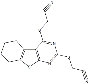 667881-78-9 ({2-[(cyanomethyl)sulfanyl]-5,6,7,8-tetrahydro[1]benzothieno[2,3-d]pyrimidin-4-yl}sulfanyl)acetonitrile