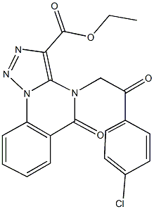 ethyl 4-[2-(4-chlorophenyl)-2-oxoethyl]-5-oxo-4,5-dihydro[1,2,3]triazolo[1,5-a]quinazoline-3-carboxylate Struktur