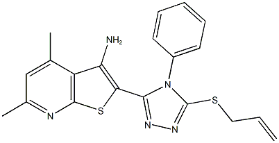 2-[5-(allylsulfanyl)-4-phenyl-4H-1,2,4-triazol-3-yl]-4,6-dimethylthieno[2,3-b]pyridin-3-ylamine,667882-80-6,结构式