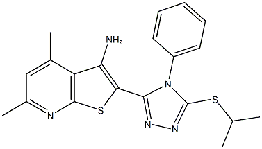 2-[5-(isopropylsulfanyl)-4-phenyl-4H-1,2,4-triazol-3-yl]-4,6-dimethylthieno[2,3-b]pyridin-3-ylamine Structure