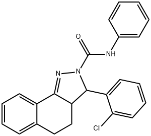 3-(2-chlorophenyl)-N-phenyl-3,3a,4,5-tetrahydro-2H-benzo[g]indazole-2-carboxamide,667882-84-0,结构式