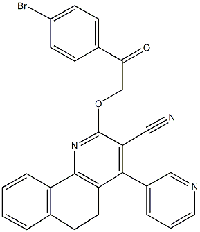 2-[2-(4-bromophenyl)-2-oxoethoxy]-4-(3-pyridinyl)-5,6-dihydrobenzo[h]quinoline-3-carbonitrile,667883-00-3,结构式