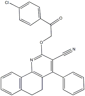 2-[2-(4-chlorophenyl)-2-oxoethoxy]-4-phenyl-5,6-dihydrobenzo[h]quinoline-3-carbonitrile Structure