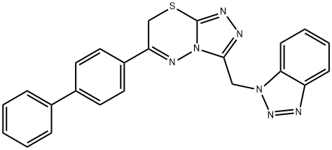 3-(1H-1,2,3-benzotriazol-1-ylmethyl)-6-[1,1'-biphenyl]-4-yl-7H-[1,2,4]triazolo[3,4-b][1,3,4]thiadiazine Struktur