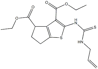 diethyl 2-{[(allylamino)carbothioyl]amino}-5,6-dihydro-4H-cyclopenta[b]thiophene-3,4-dicarboxylate,667883-07-0,结构式