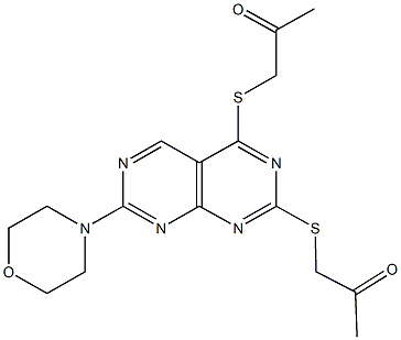 667883-13-8 1-({7-(4-morpholinyl)-2-[(2-oxopropyl)sulfanyl]pyrimido[4,5-d]pyrimidin-4-yl}sulfanyl)acetone