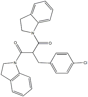 1-[2-(4-chlorobenzyl)-3-(2,3-dihydro-1H-indol-1-yl)-3-oxopropanoyl]indoline 结构式
