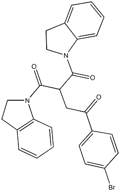 1-(4-bromophenyl)-4-(2,3-dihydro-1H-indol-1-yl)-3-(2,3-dihydro-1H-indol-1-ylcarbonyl)-4-oxo-1-butanone Structure